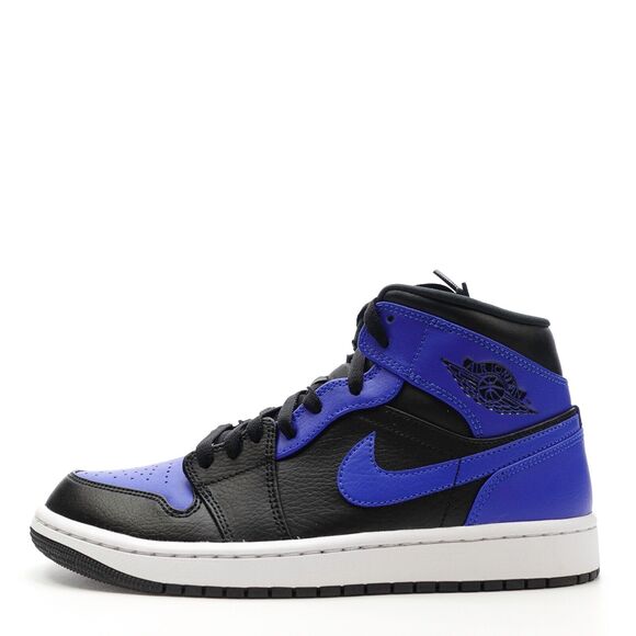 Nike Air Jordan 1 Mid "Hyper Royal" Mens Size 9.5 Black Blue Sneakers 554724-077 - Picture 5 of 11